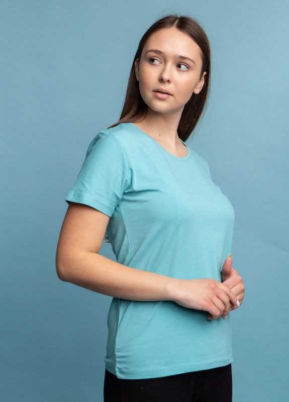 Бірюзова всесезон футболка жіноча однотонна Nicoletta