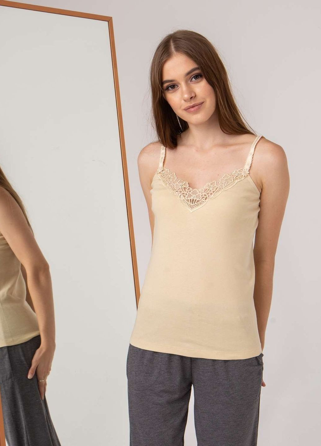 Майка жіноча на тонкій бретельці Ozkan — 277978333