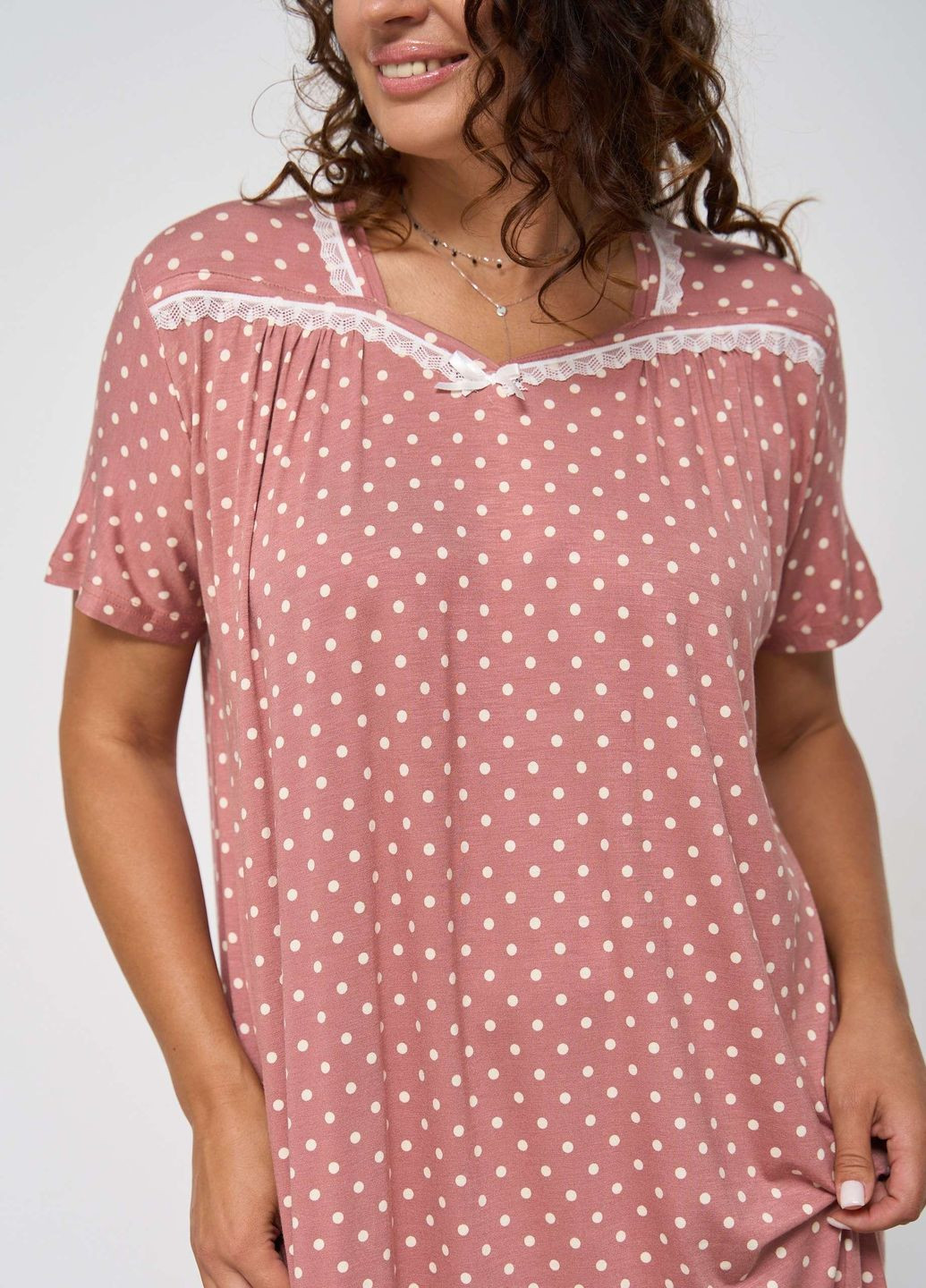 Вискозная сорочка с кружевом Nicoletta (277978860)
