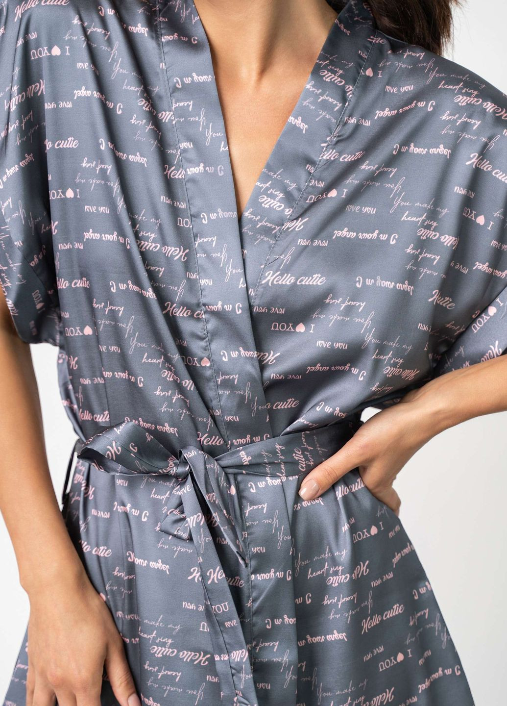 Темно-сірий жіночий халат Nicoletta (278015297)