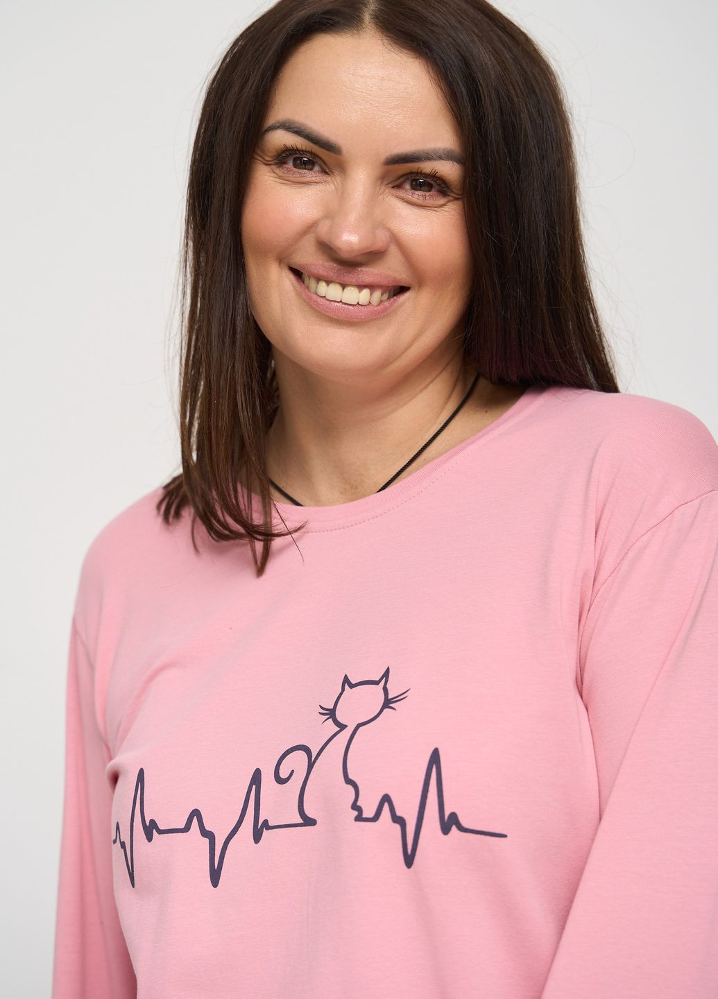 Рожева батальний комплект зі штанами в горошок Nicoletta