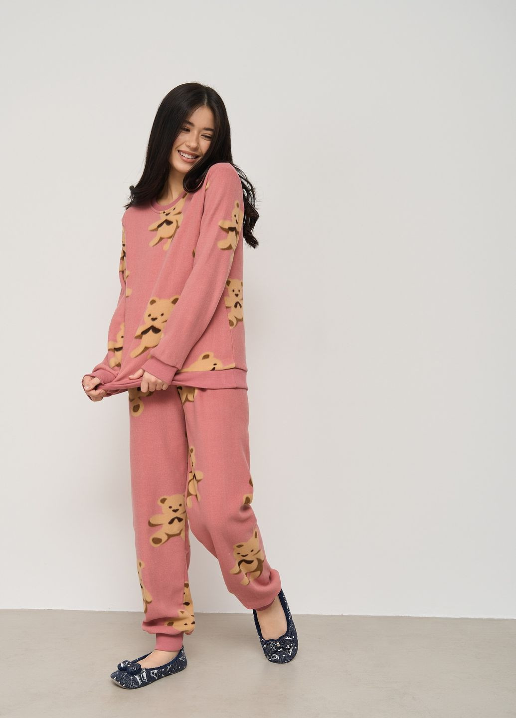 Рожева жіночий костюм зі штанами фліс Nicoletta