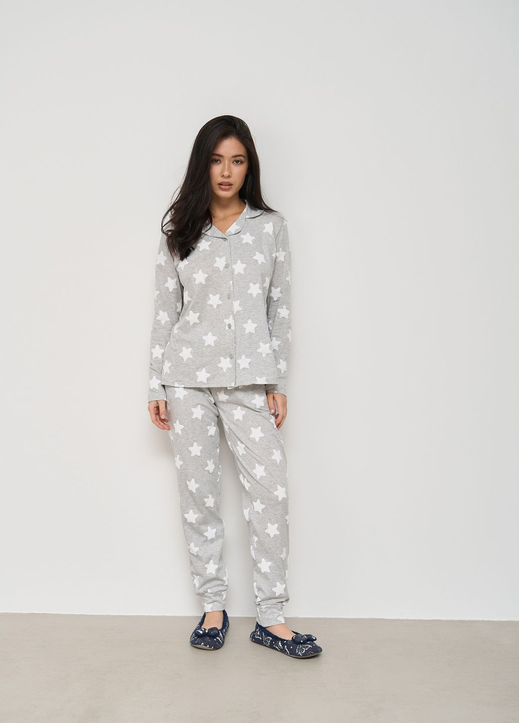 Світло-сіра жіноча піжама зі штанами Nicoletta