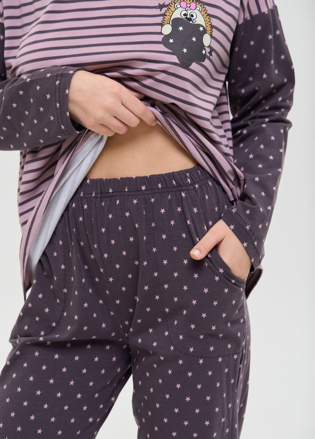 Пудровая женский комплект со штанами в звездочки Nicoletta