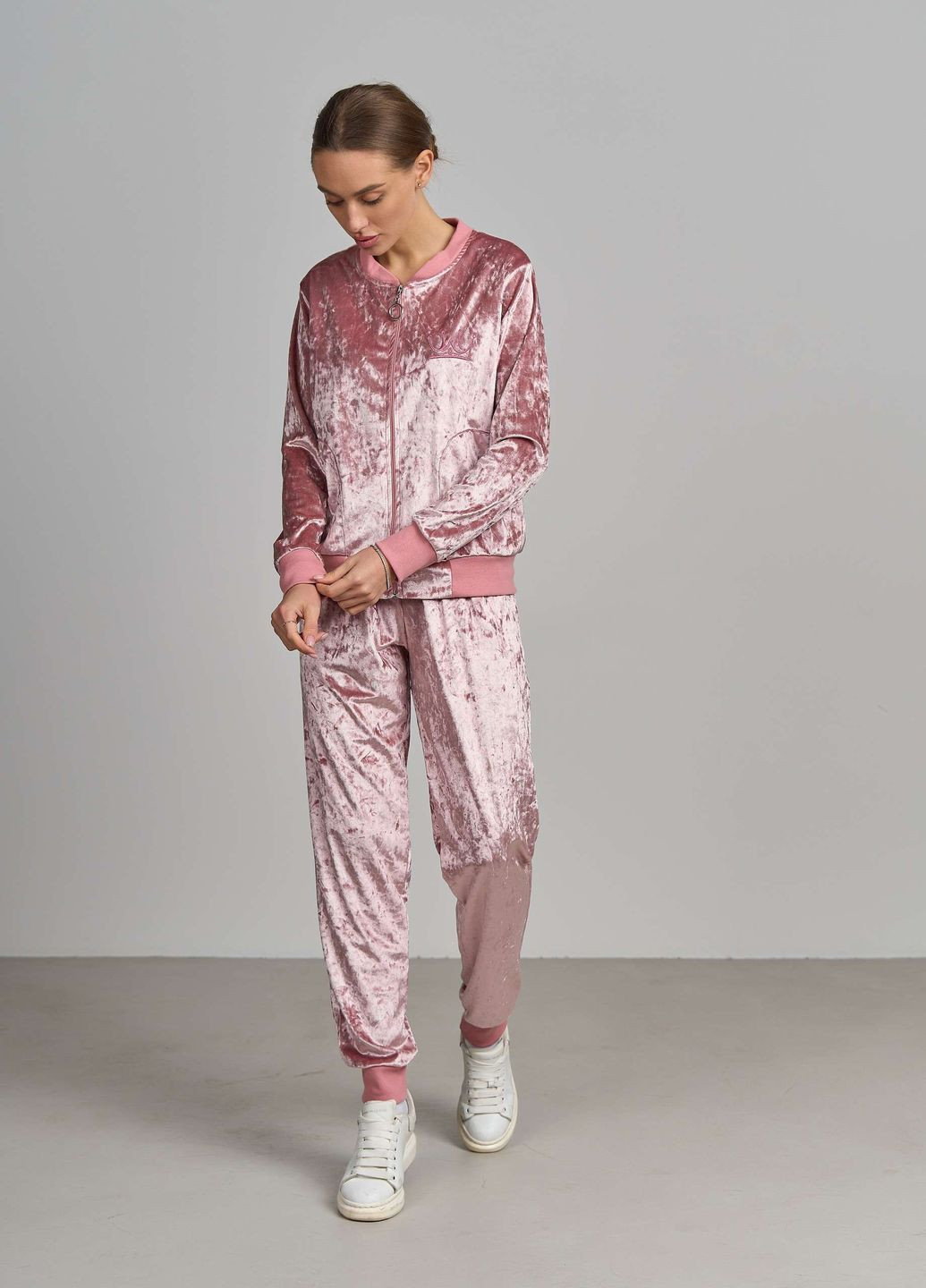 Рожева комплект зі штанами та кофтою на блискавці Nicoletta
