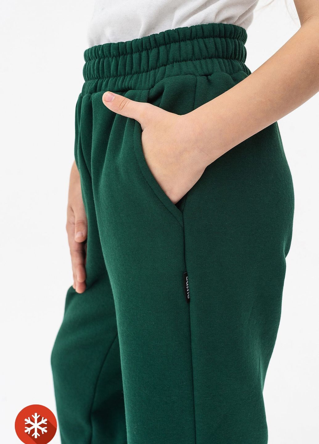 Зеленые спортивные зимние прямые брюки Garne