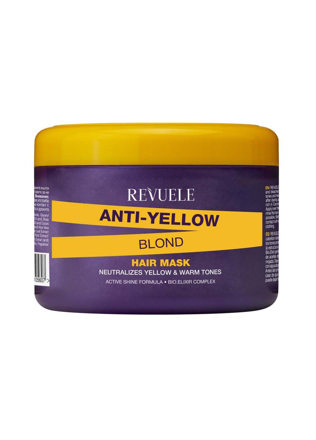 Маска для волос с эффектом антижелтизны Anti Yellow Blond 500 мл REVUELE (278000541)