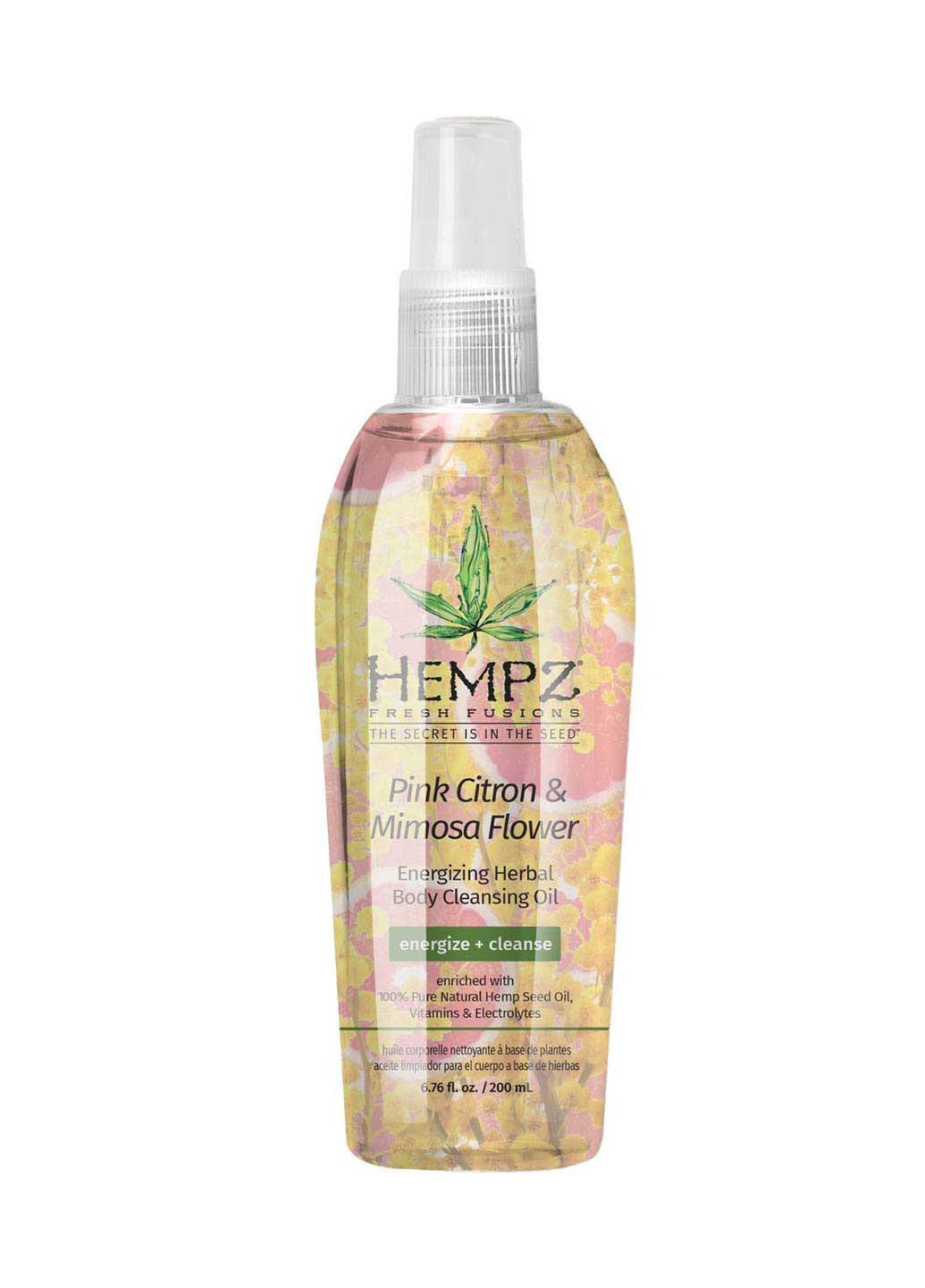 Очищающее масло для душа розовый лимон и мимоза energizing herbal body cleansing oil 200 мл Hempz (278000505)