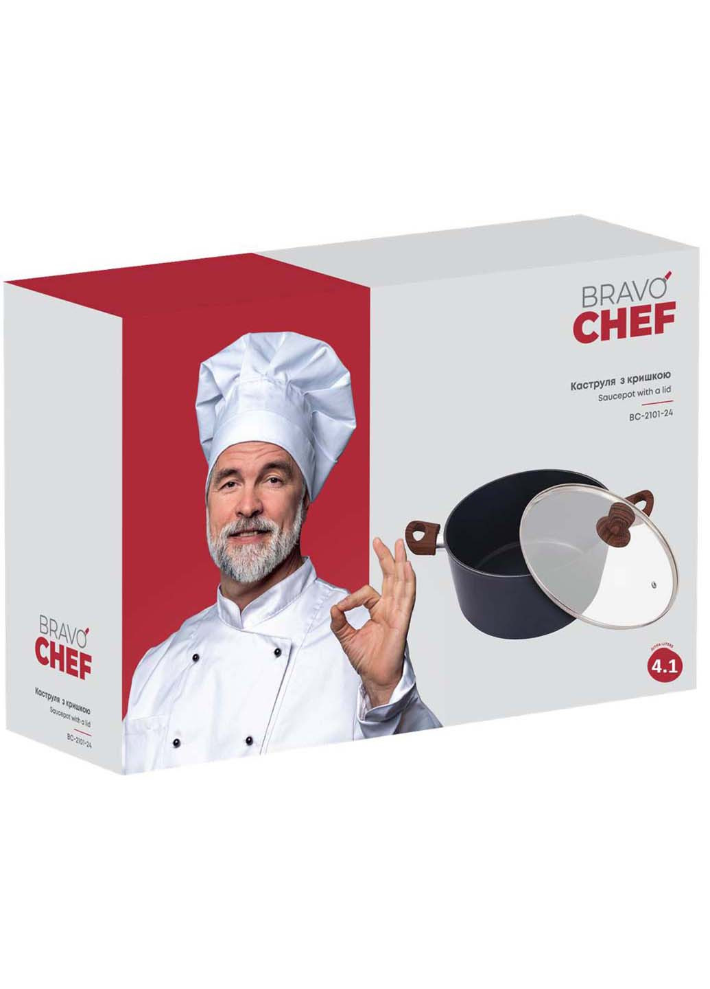 Кастрюля с крышкой 24 см 4.1 л Bravo Chef (278014550)