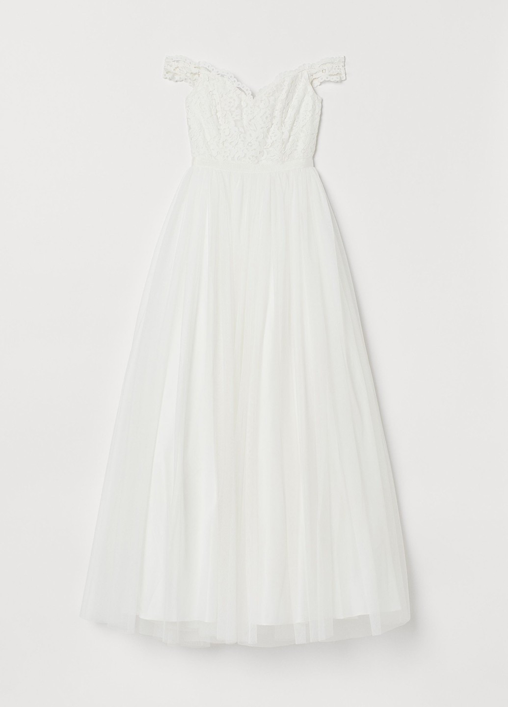 Белое коктейльное свадебное платье H&M однотонное