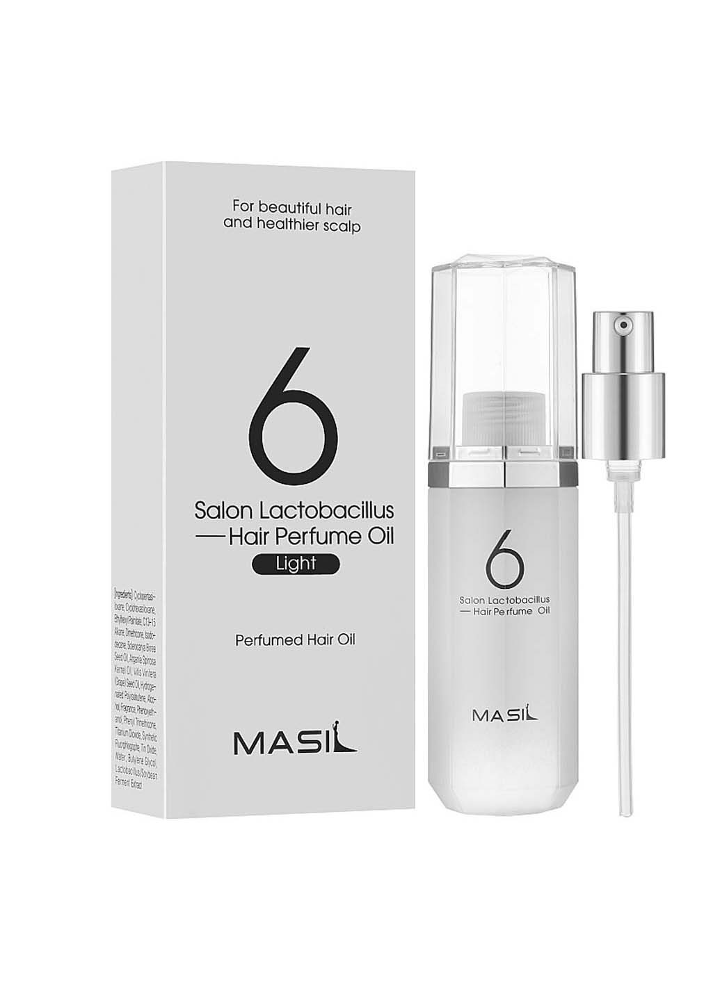 Увлажняющее парфюмированное масло для гладкости волос Salon Lactobacillus Hair Perfume Oil Light 66 мл MASIL (278036614)