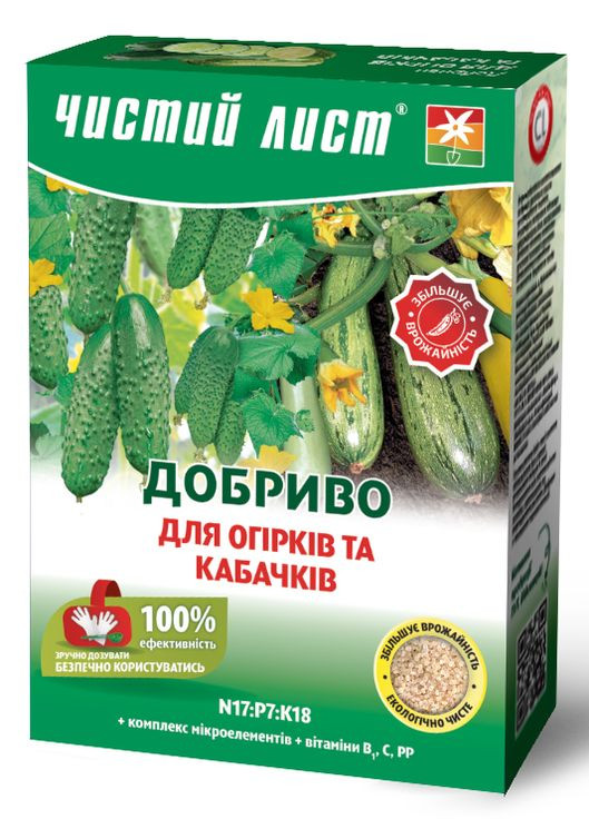 Удобрение для огурцов и кабачков 0,9 кг Чистый Лист (278033408)