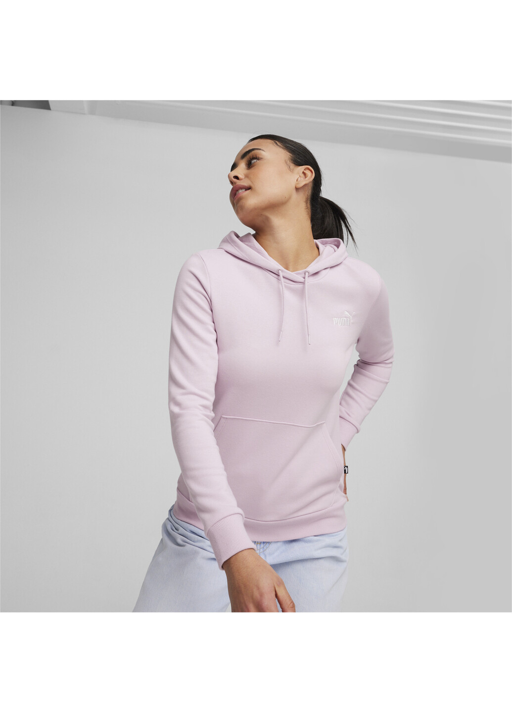 Толстовка Essentials+ Embroidery Women's Hoodie Puma - крой однотонный пурпурный спортивный хлопок, полиэстер, эластан - (278601745)