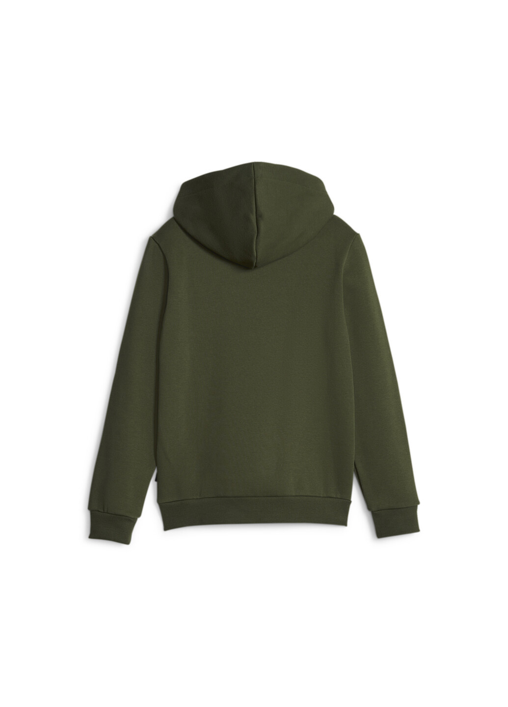 Puma дитяча толстовка essentials+ two-tone big logo youth hoodie однотонний зелений спортивний бавовна, поліестер, еластан