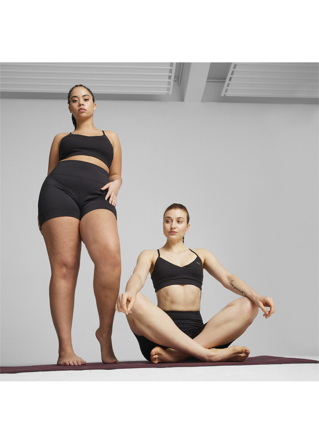Чёрный бра move yogini studio training bra Puma полиэстер, эластан