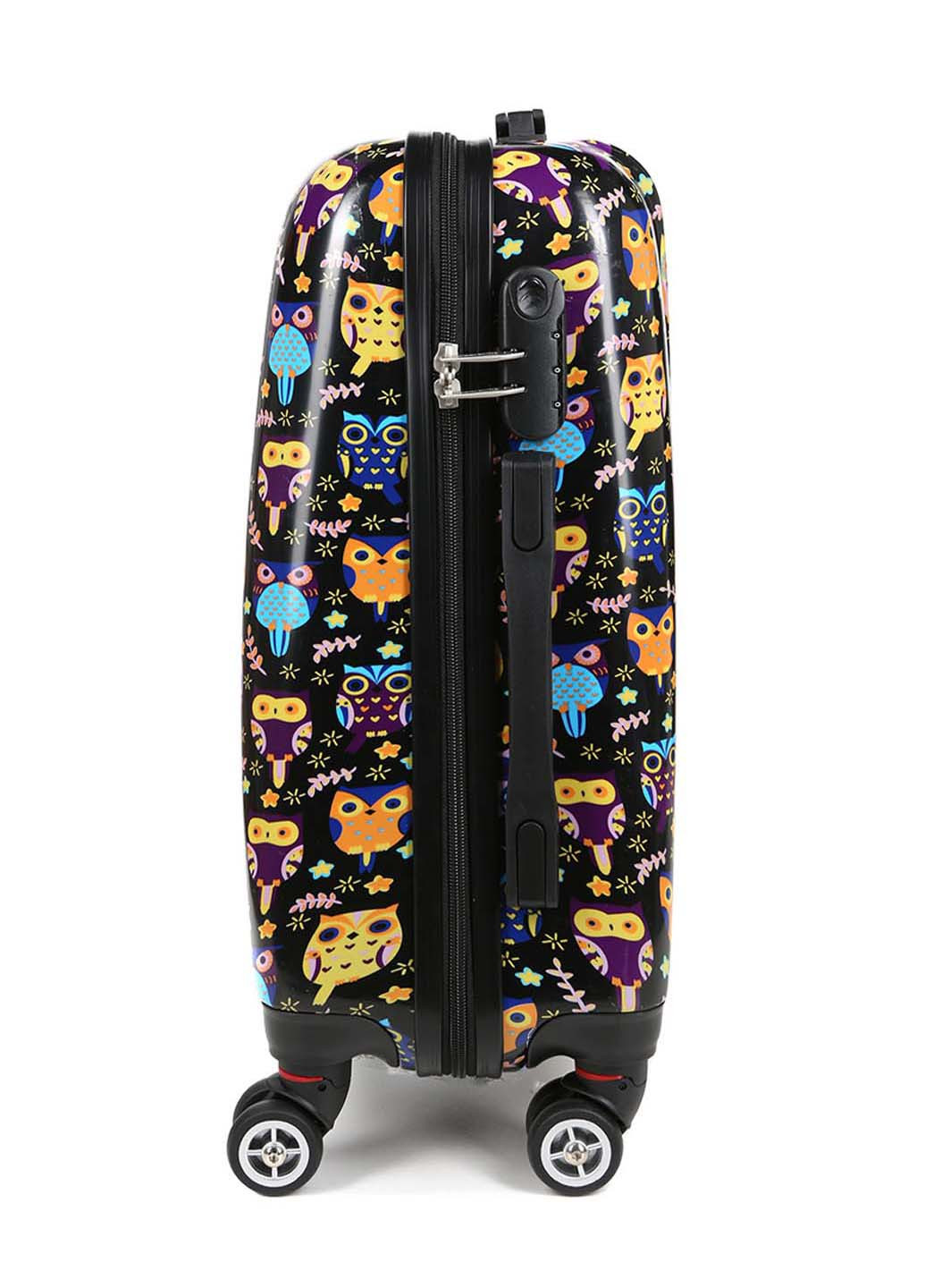 Чемодан маленький S поликарбонат 809/black_hibou ручная кладь AIRTEX (290664291)