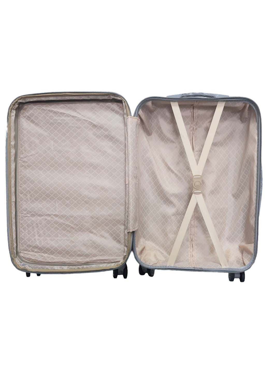 Чемодан дорожный средний M 0508 пластиковый Carbon (290664775)