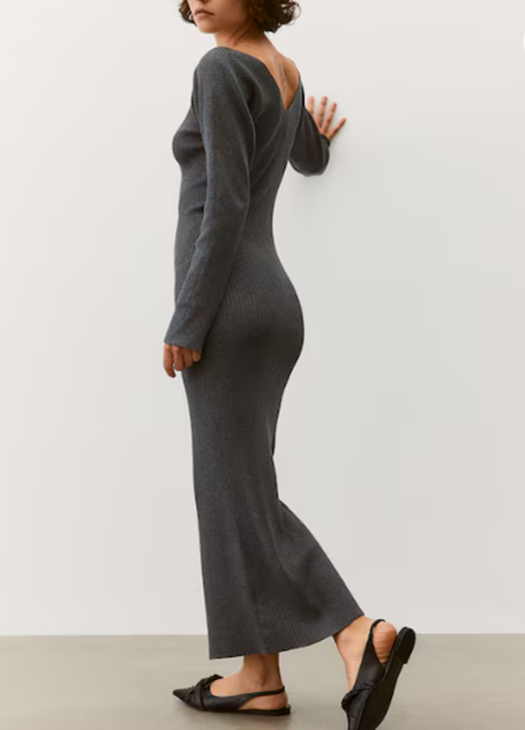 Темно-сіра повсякденний сукня H&M однотонна