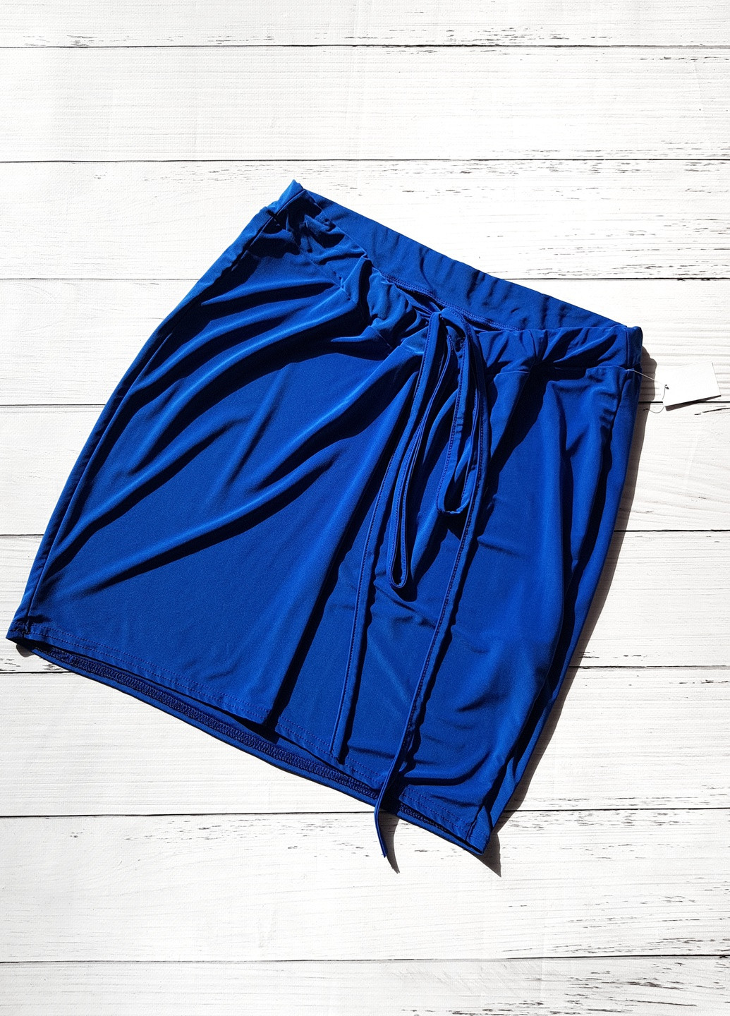 Спідниця-міні з зв'язкою на поясі Синя Boohoo (256550845)