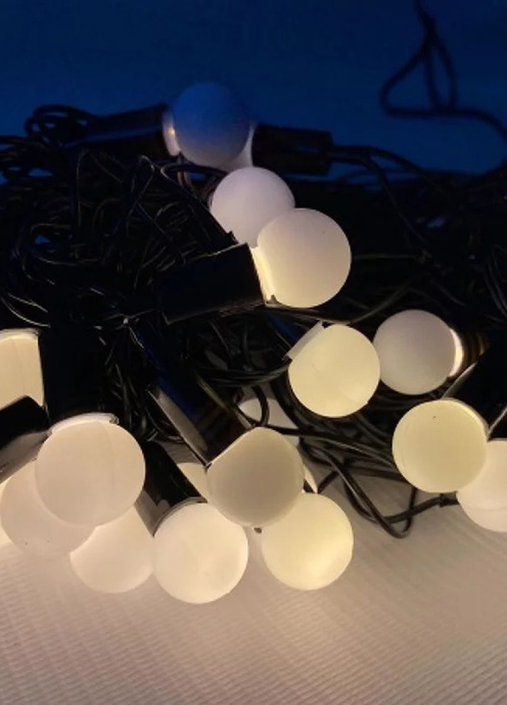 Новорічна гірлянда Кульки 18 мм 40 LED 7м перехідник теплий білий Brille 1318-07 (256602799)