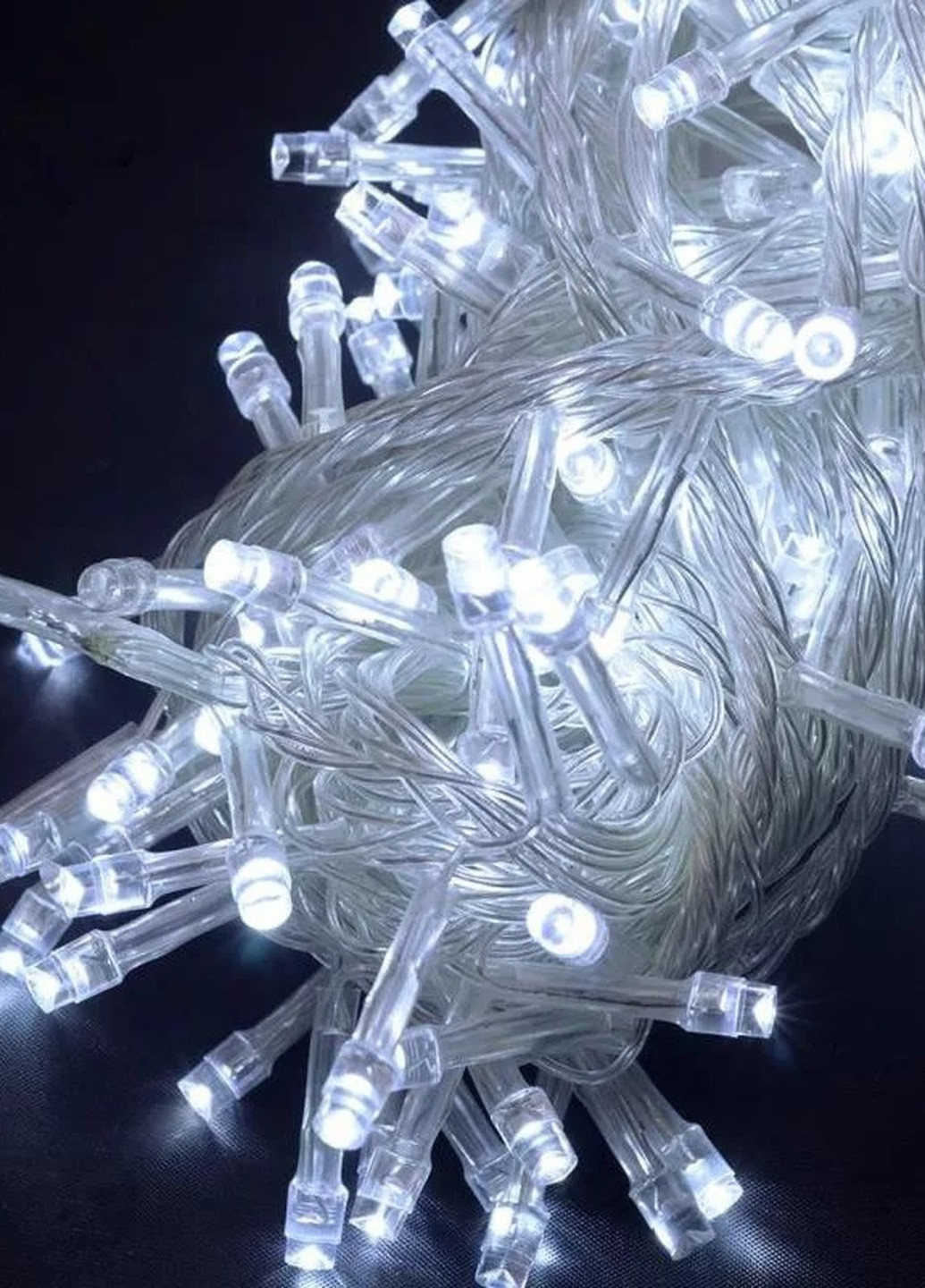 Світлодіодна гірлянда 100 LED прозорий провід білий Brille 1130-03 (256602804)