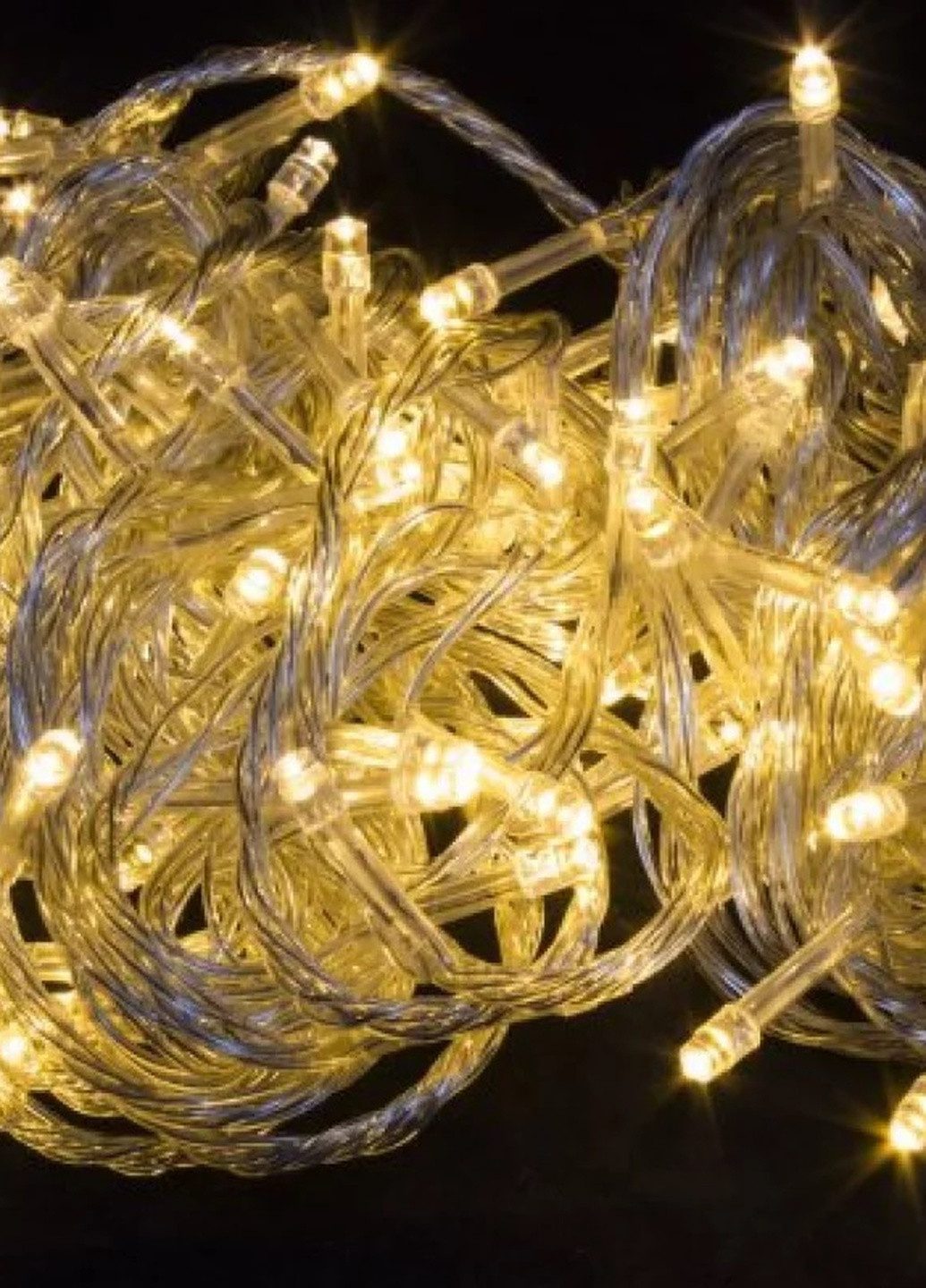 Світлодіодна гірлянда 100 LED прозорий провід теплий білий Brille 1110-07 (256602808)