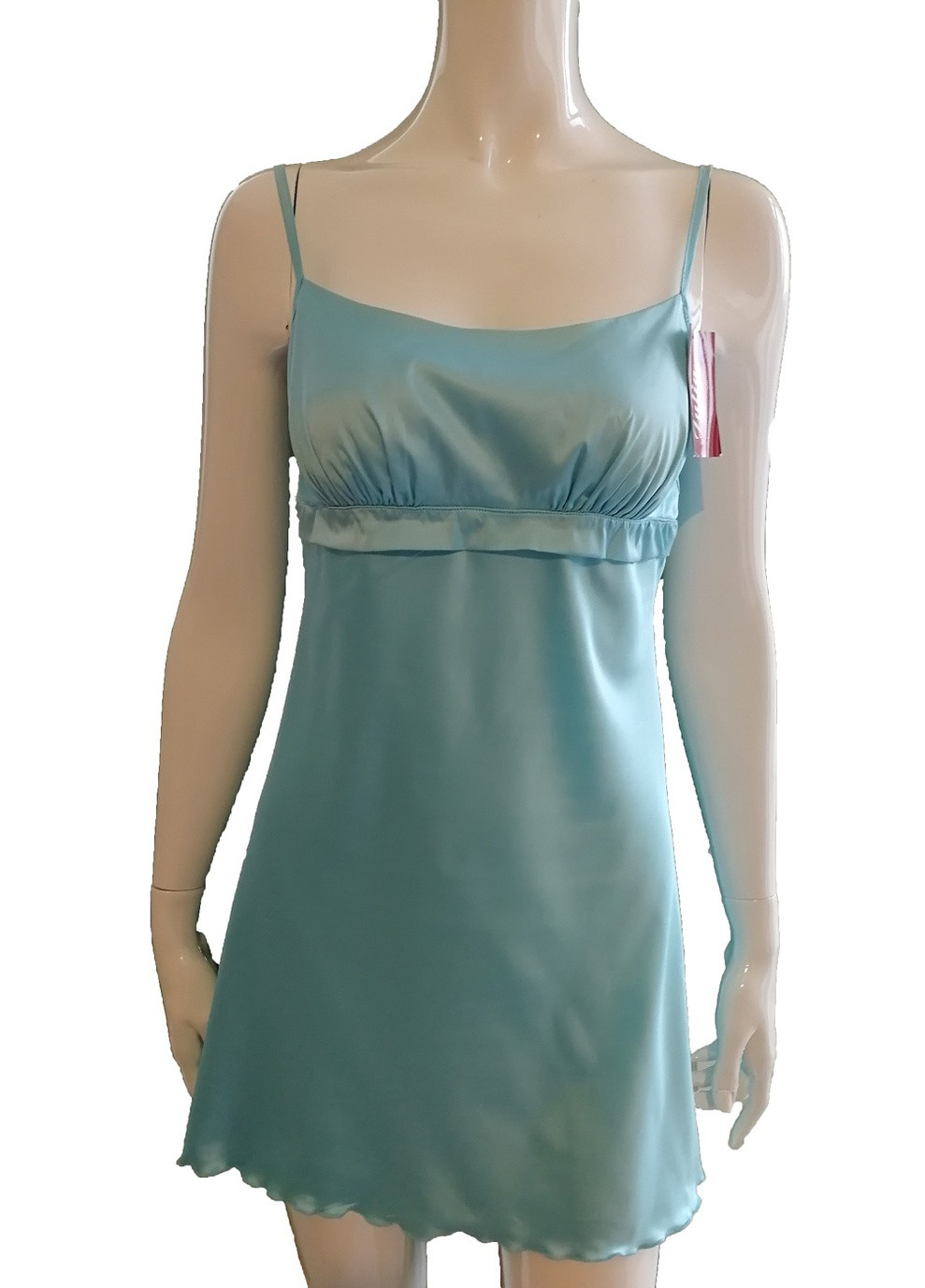 Комплект нічна сорочка з халатом шовксатин бірюза M JULIA (256606216)