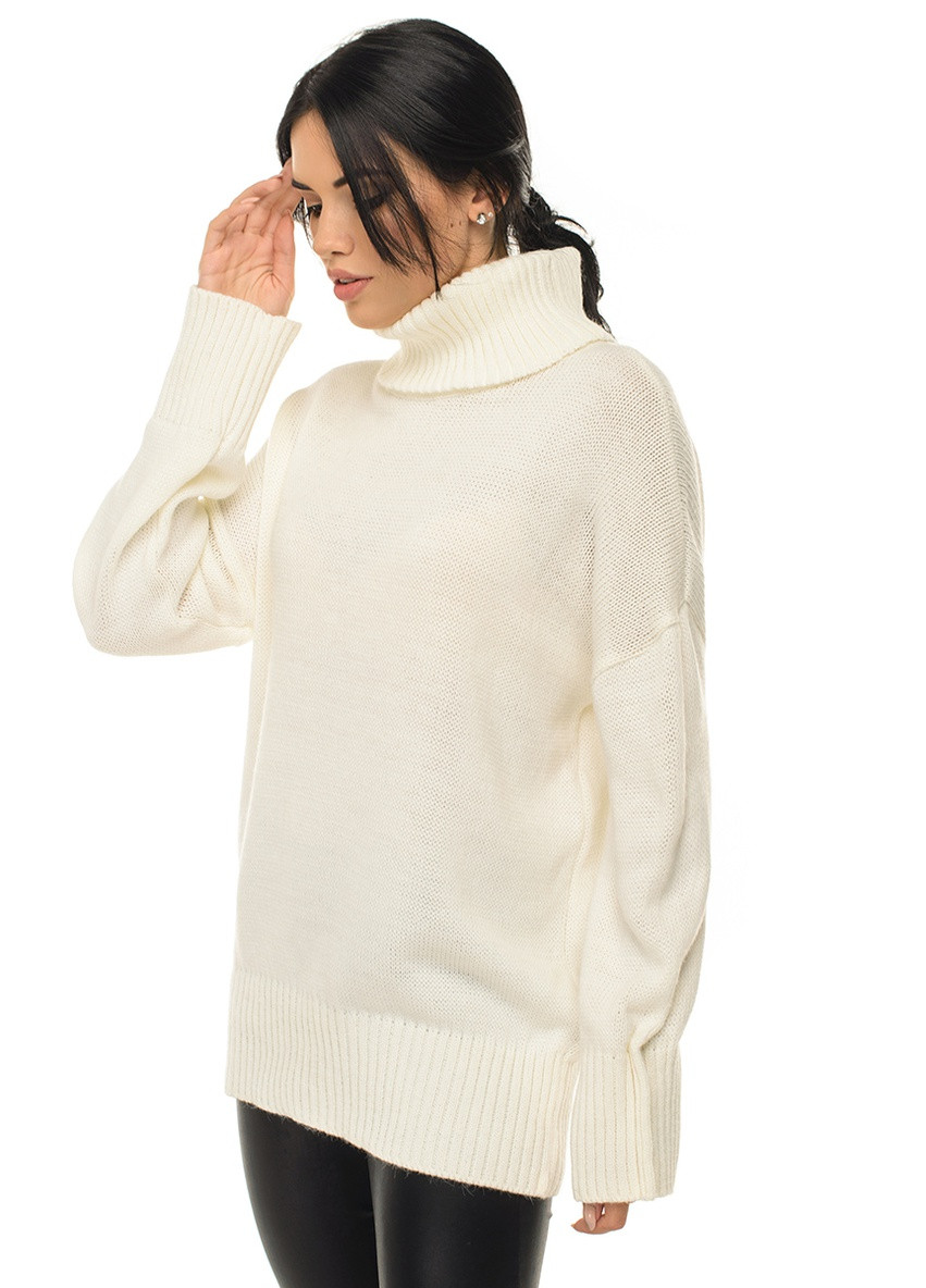 Молочний вільний жіночий светр SVTR