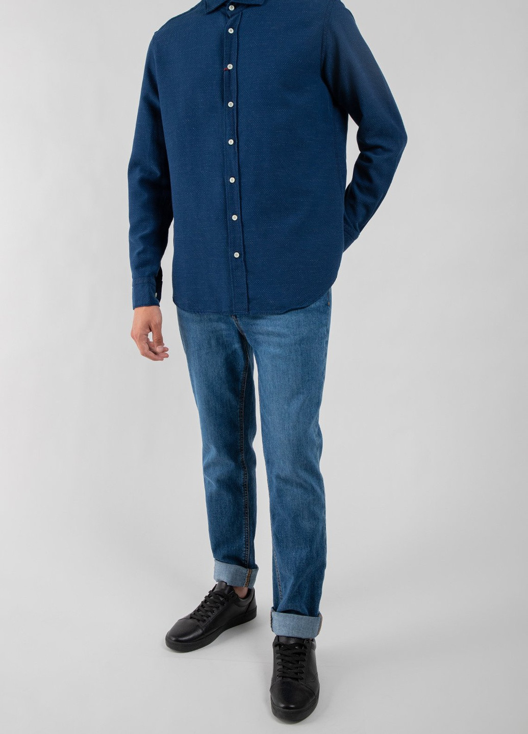 Синяя кэжуал рубашка Bastoncino