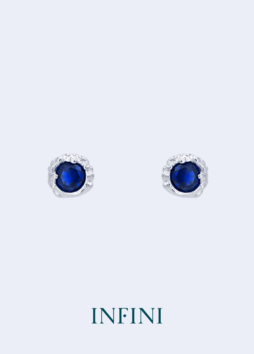 Серьги серебряные с голубым камнем Infini (256615136)