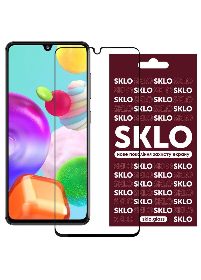 Захисне скло 3D (full glue) для Samsung Galaxy A41 Чорний (is_00000036562_1) SKLO (256628048)