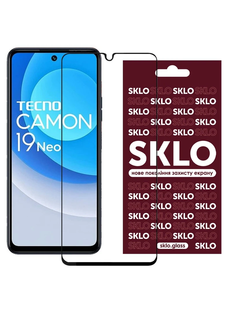 Захисне скло 3D (full glue) для TECNO Camon 19 (CI6n) / 19 Pro (CI8n) Чорний (is_00000057399_1) SKLO (256628023)