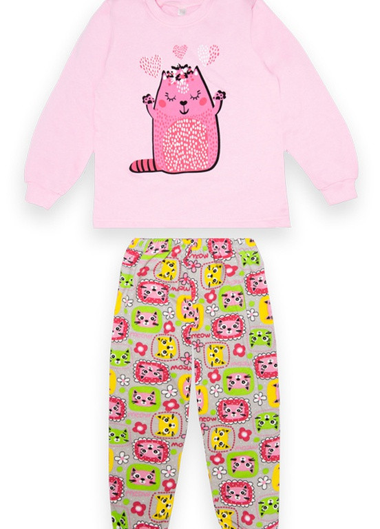 Розовая зимняя детская пижама для девочки pgd-22-2-3 Габби