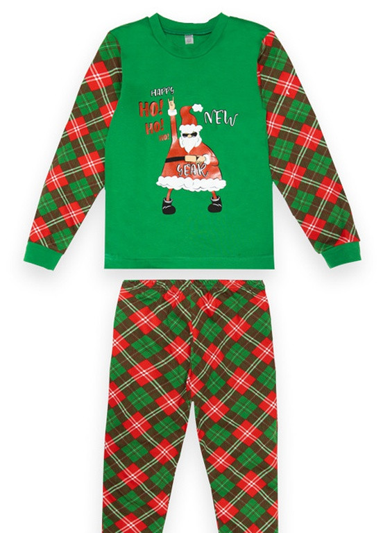 Зеленая зимняя детская пижама для деток pgu-22-2-15 *santa claus* Габби