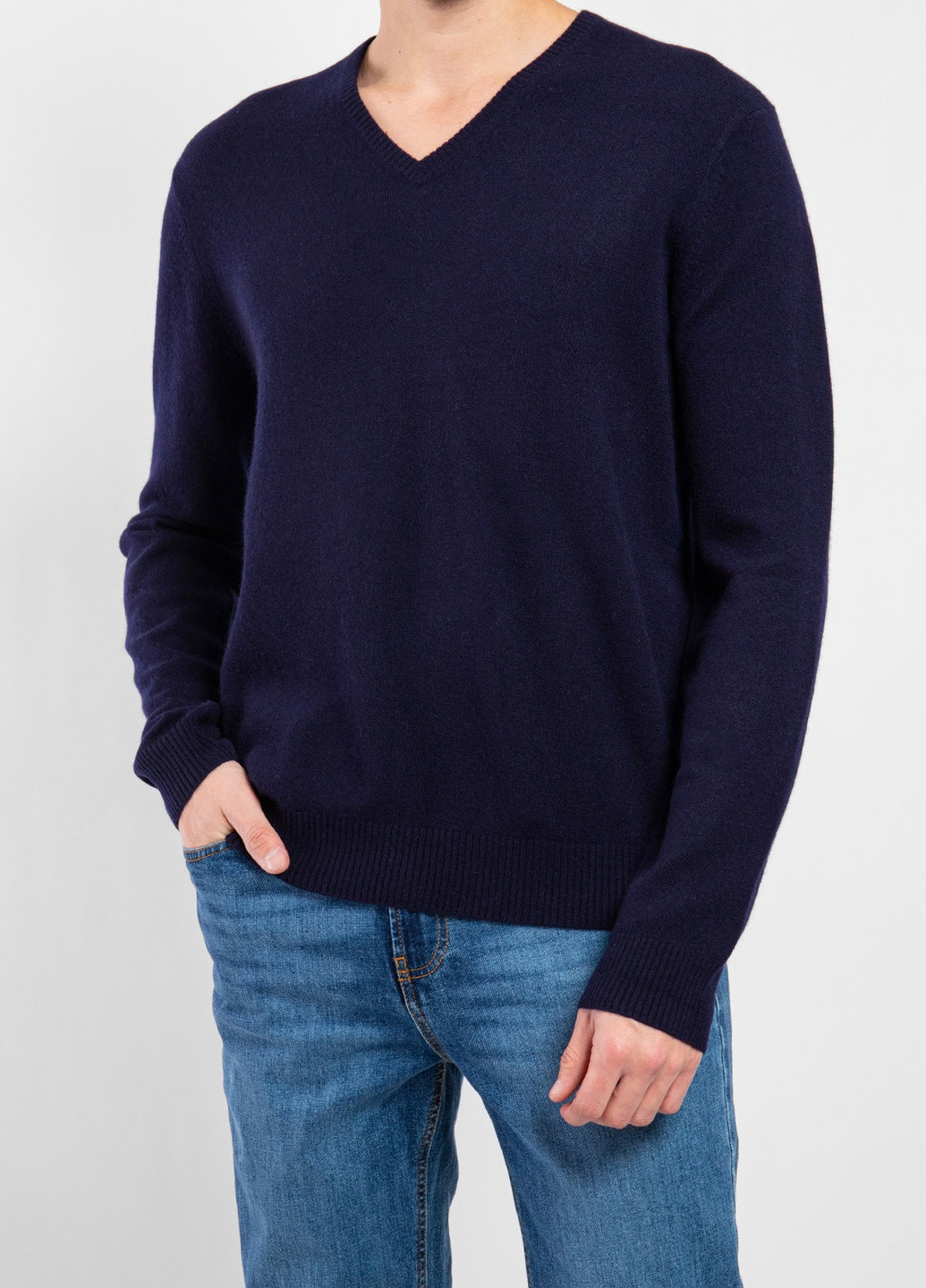 Темно-синий демисезонный графитовый хлопковый пуловер Malo