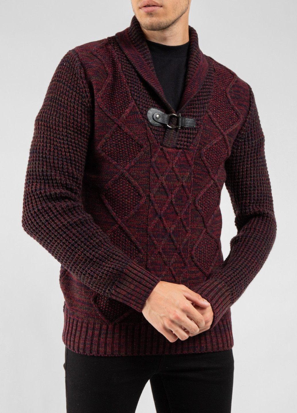 Бордовый демисезонный бордовый пуловер из шерсти G.Lupo