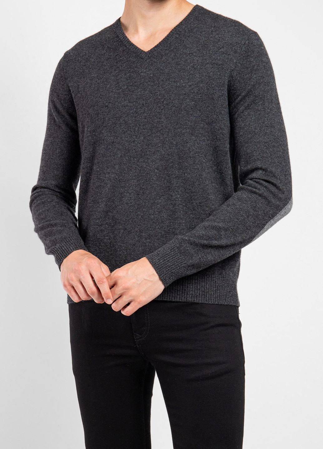Серый демисезонный графитовый хлопковый пуловер Malo