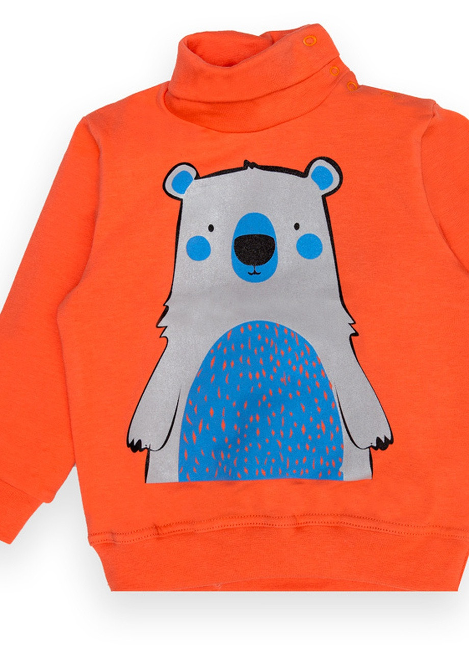 Помаранчевий зимовий дитячий светр для хлопчика sv-22-2-8 *bear* Габби