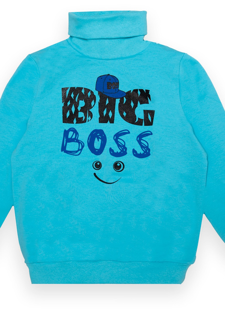 Бирюзовый зимний детский свитер для мальчика sv-22-2-10 *big boss* Габби