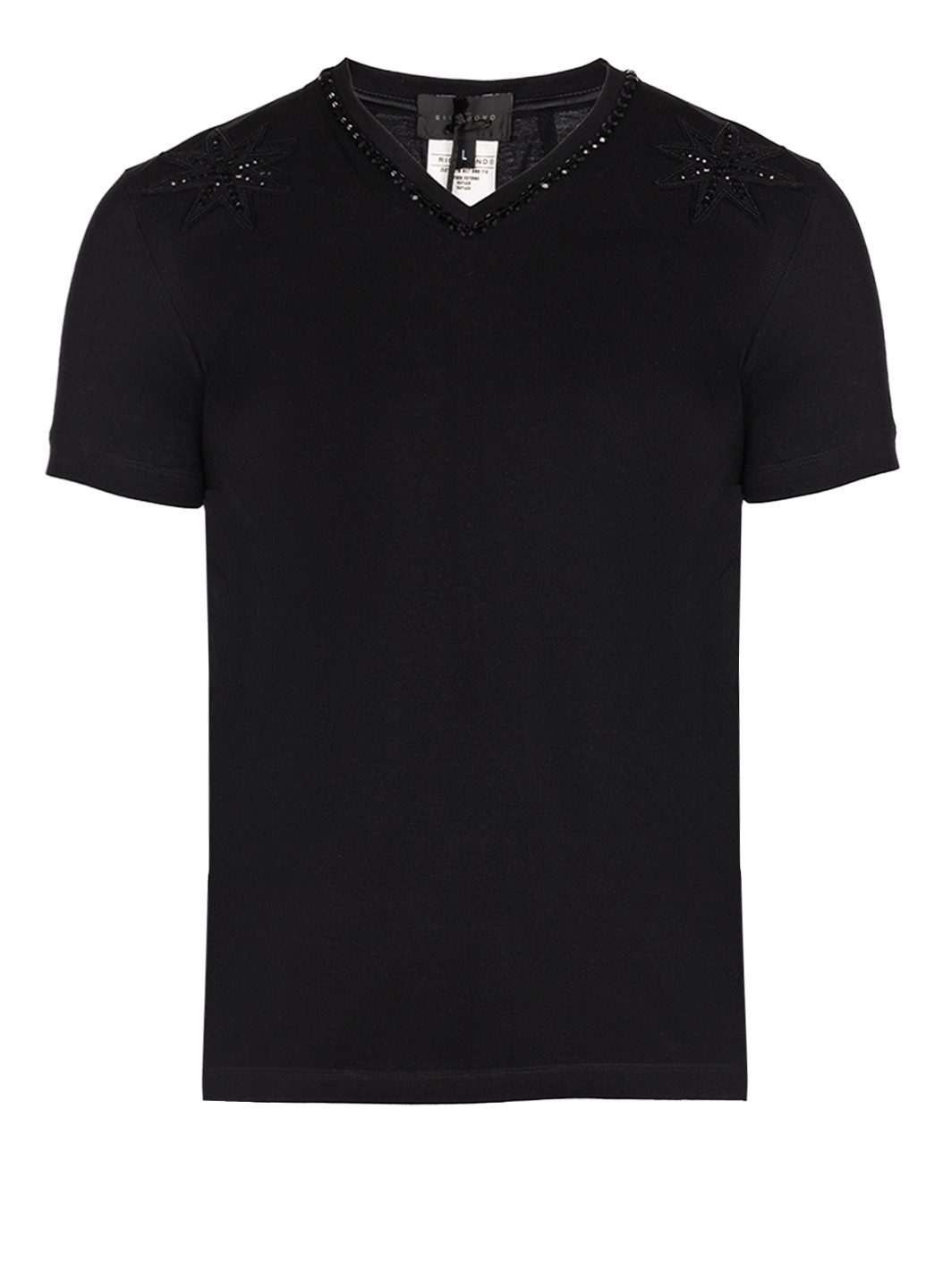 Черная мужская черная футболка с коротким рукавом John Richmond