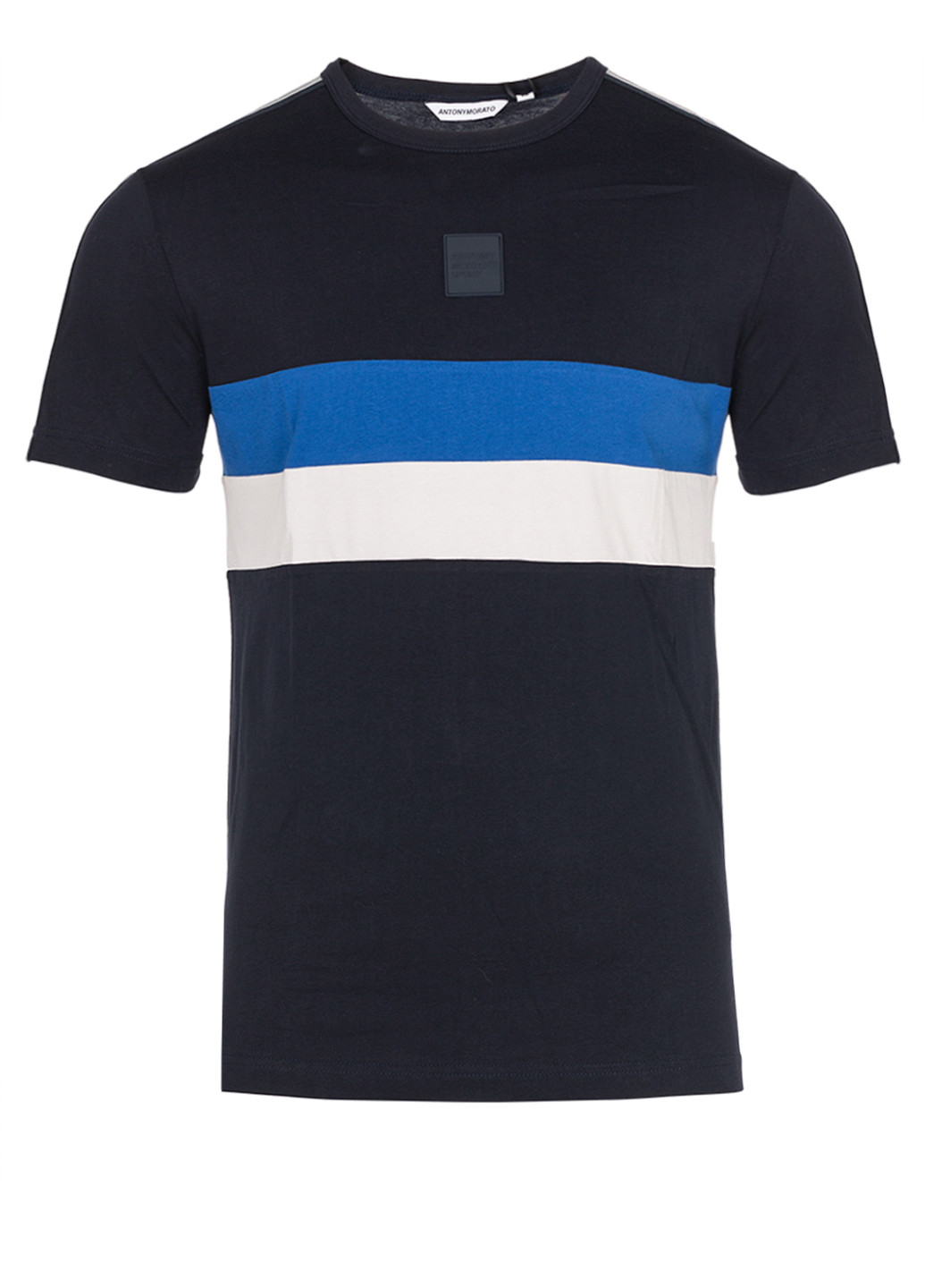Темно-синяя мужская синяя футболка с коротким рукавом Antony Morato