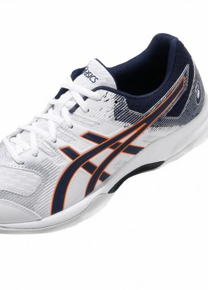 Серые всесезонные кроссовки мужские для сквоша gel-rocket 9 white/navy (48) 13 1071a030-102-48 Asics