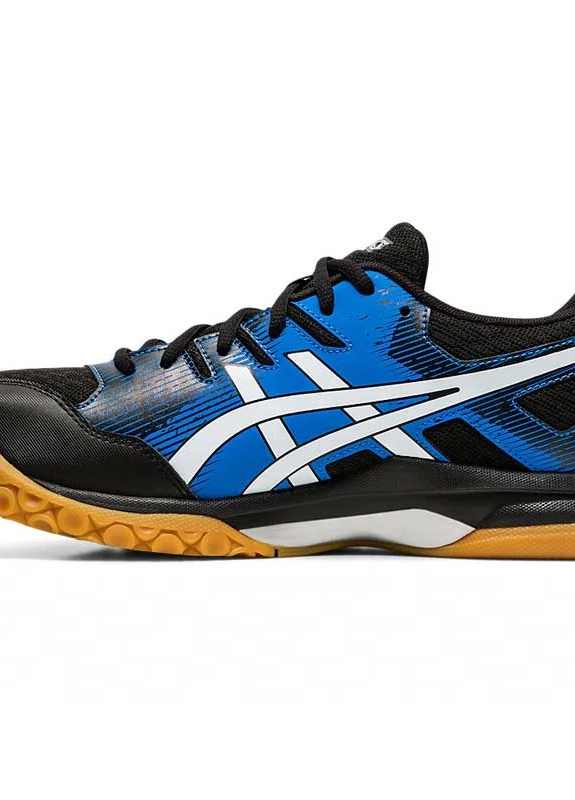 Синие всесезонные кроссовки мужские для сквоша gel-rocket 9 black/blue (44.5) 10.5 1071a030-002-44.5 Asics