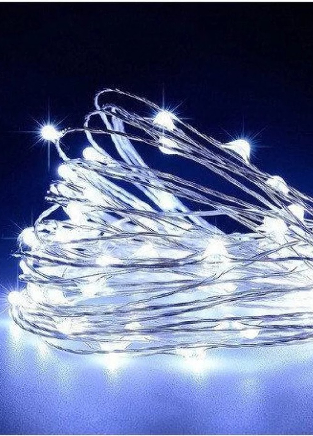 Новогодняя гирлянда роса на батарейках 50 LED 5м, белого цвета Brille 1977-03 (256638902)