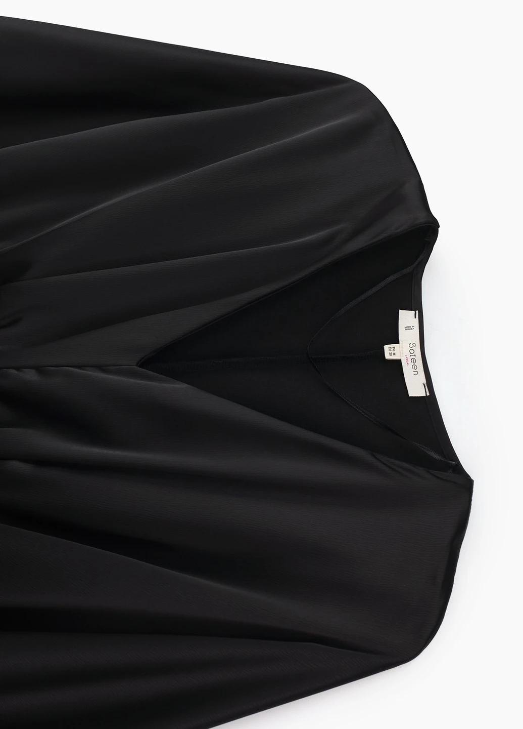 Черное повседневный платье Sateen