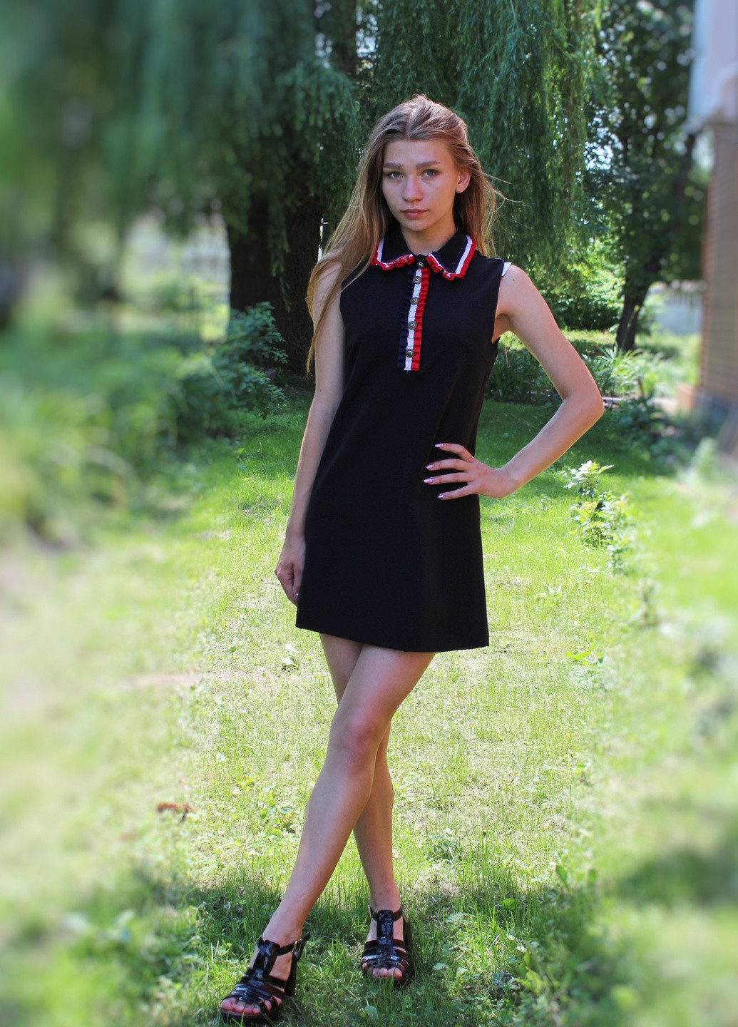 Чорна сукня чорна з пояском No Brand