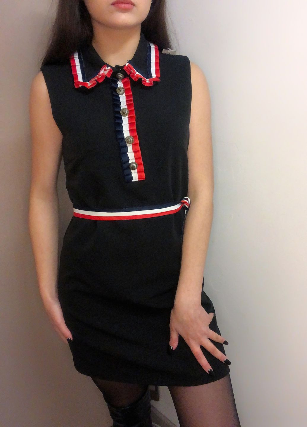 Чорна сукня чорна з пояском No Brand