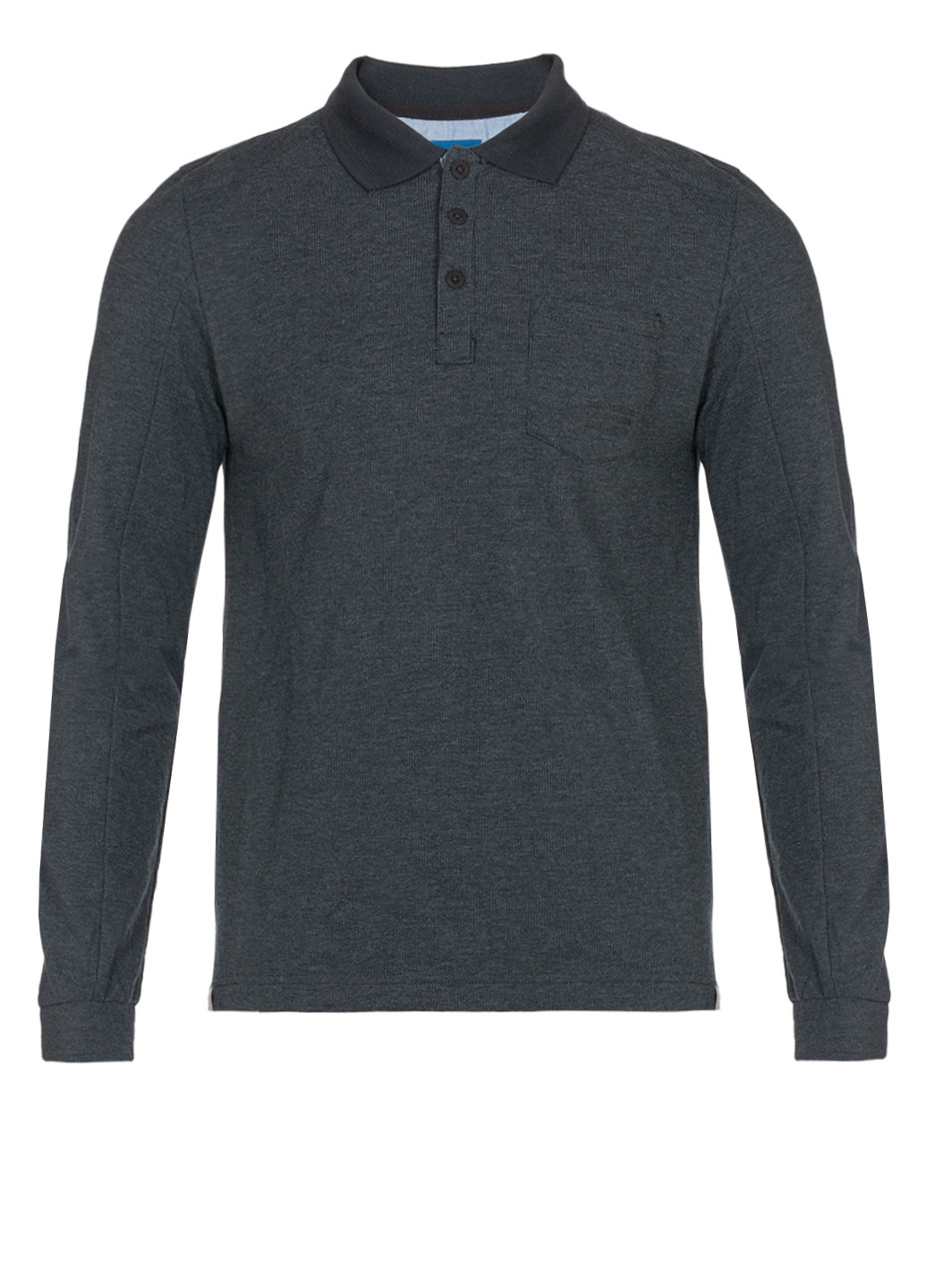 Графитовая футболка-мужское поло длинный рукав для мужчин Tom Tailor однотонная