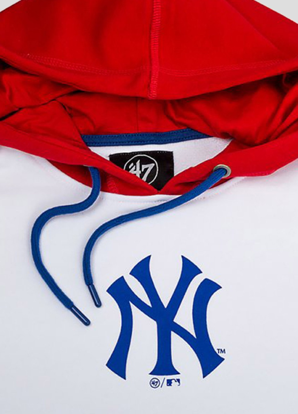 Белый худи Ny Yankees Pullover Hood 47 Brand (256659262)