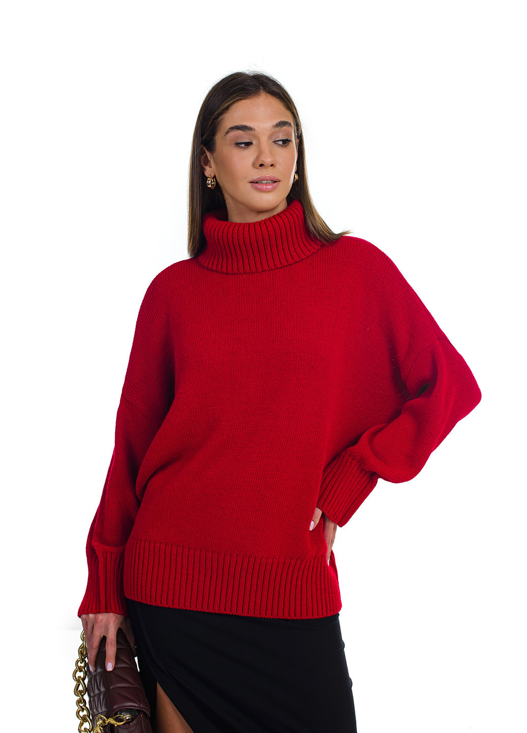 Красный свободный женский свитер SVTR